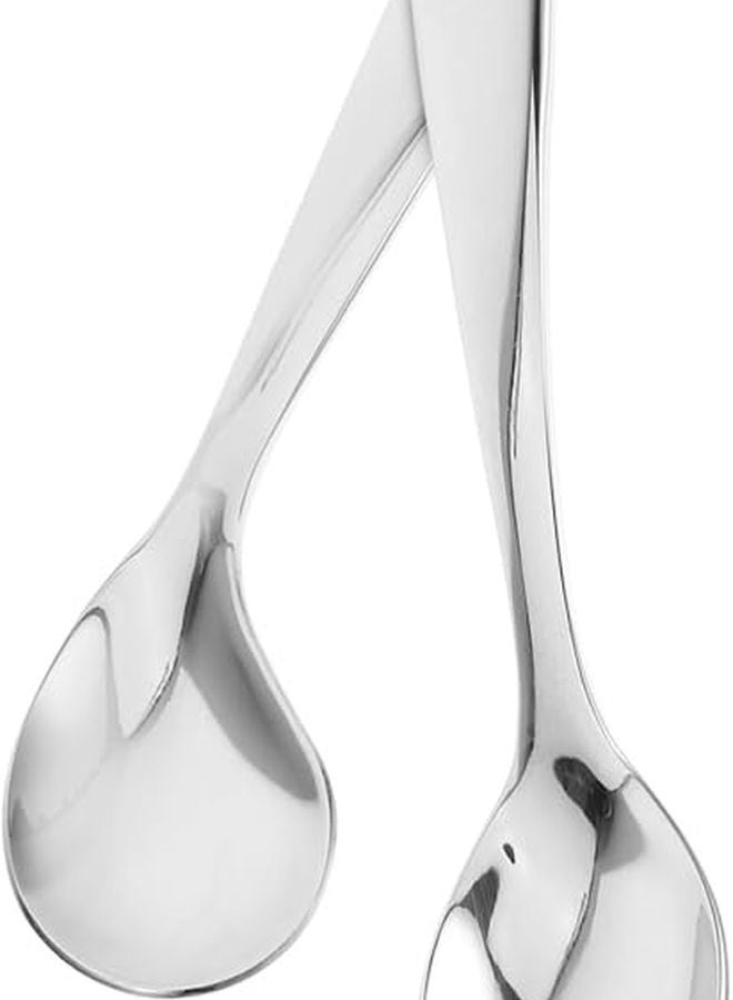 Stainless Steel Angled Spoon for Elderly Patient Feeding Assist Utensil Comfortable Handle - Image 1